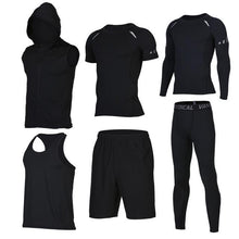 Quick Dry Men's Running Sets 6pieces/sets Compression Sports Suits Basketball Tights Clothes Gym Fitness Jogging Sportswear