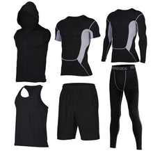 Quick Dry Men's Running Sets 6pieces/sets Compression Sports Suits Basketball Tights Clothes Gym Fitness Jogging Sportswear