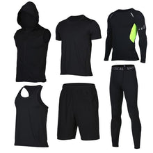 Quick Dry Men's Running Sets 6pieces/sets Compression Sports Suits Basketball Tights Clothes Gym Fitness Jogging Sportswear