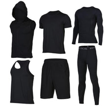 Quick Dry Men's Running Sets 6pieces/sets Compression Sports Suits Basketball Tights Clothes Gym Fitness Jogging Sportswear