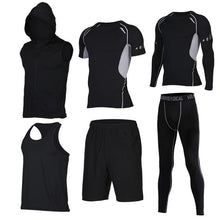Quick Dry Men's Running Sets 6pieces/sets Compression Sports Suits Basketball Tights Clothes Gym Fitness Jogging Sportswear