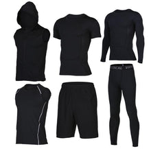 Quick Dry Men's Running Sets 6pieces/sets Compression Sports Suits Basketball Tights Clothes Gym Fitness Jogging Sportswear