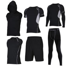 Quick Dry Men's Running Sets 6pieces/sets Compression Sports Suits Basketball Tights Clothes Gym Fitness Jogging Sportswear