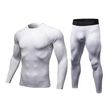 Fitness Tight Sport Suit Men Long Sleeve Shirt +Pant Men's Running Set Compression Gym Clothing Quick Dry Men's Sportswear