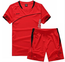 Men Running Suit Short Sleeve+Shorts Basketball Training Tracksuit Quick Dry Loose T-shirt Sports Gym Fitness Exercise Clothing