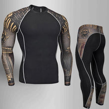 Men's Compression Run jogging Suits Clothes Sports Set 4xl Long t shirt And Pants Gym Fitness workout Tights clothing