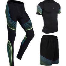 Men's Run set Fitness Suit Gym Wicking Compression Jogging sports tracksuits running sportswear