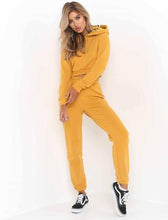 2018 Sexy Women's Tracksuit Cropped Tops Pullover Hoodies+Drawstring Pants Patchwork Sport Running Fitness Suits Autumn
