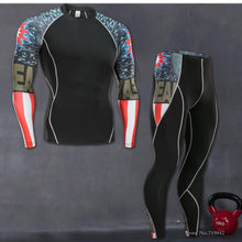 Fitness suit long-sleeved tights men's quick training sports stretch running fitness clothes