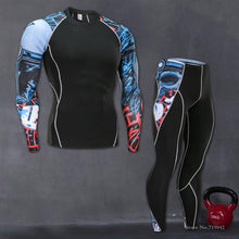 Fitness suit long-sleeved tights men's quick training sports stretch running fitness clothes