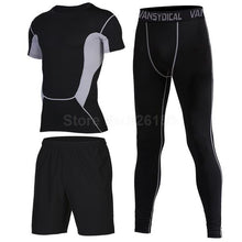 Mens Sports Suits Basketball Jersey For Men 3pcs Compression Running Suits Gym Fitness